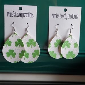Shamrock Faux Leather Earrings
